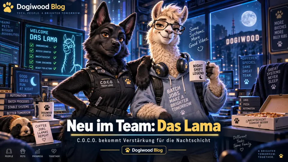 Neu in der Nachtschicht: Das Lama zieht bei Dogiwood ein
